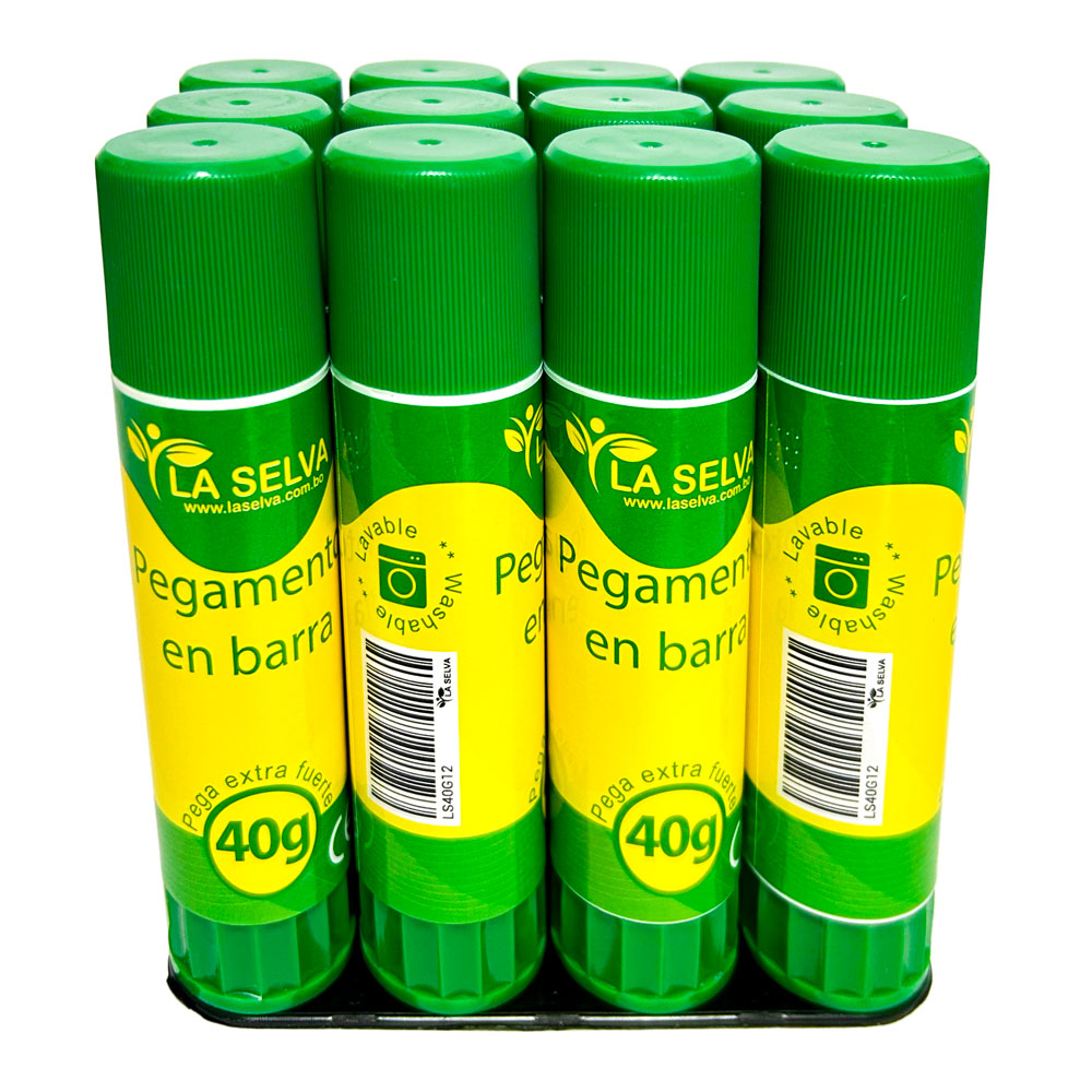 Pegamento en barra 40g La Selva 12pcs