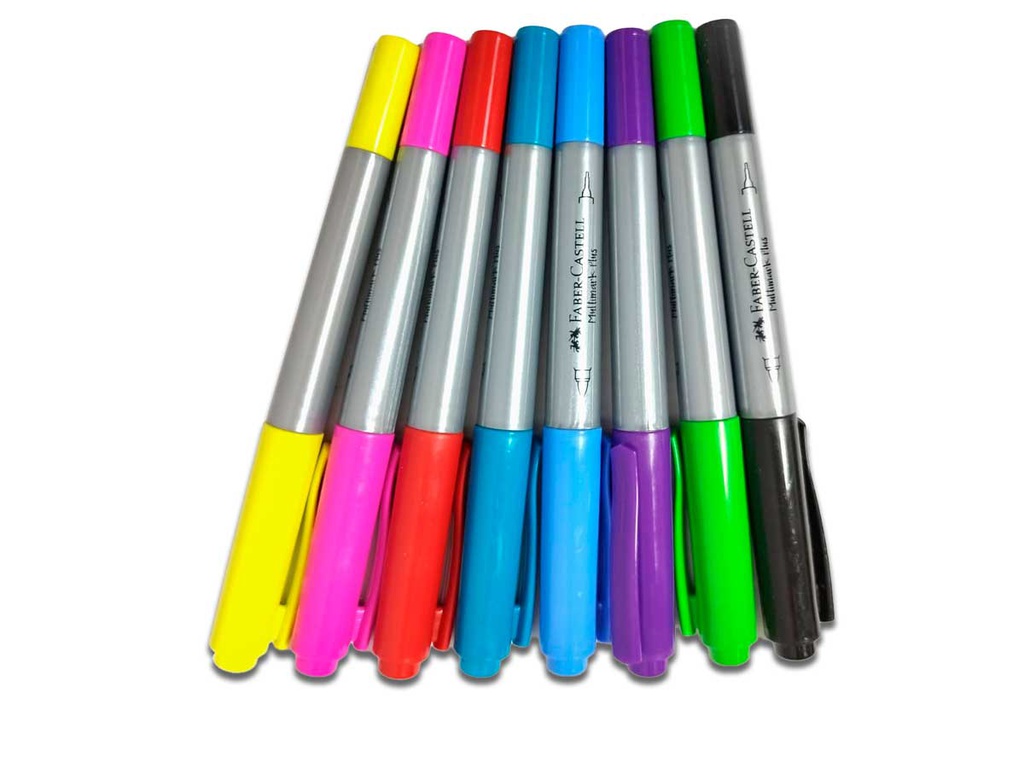 Marcador multimarker plus doble punta permanente Faber Castell de 8colores