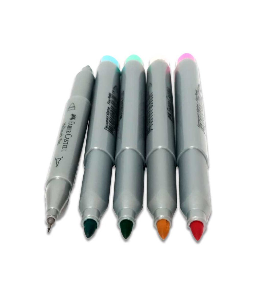 Marcador multimark plus permanente Faber Castell 4 colores + 1 doble punta