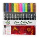 Marcador escolar doble punta fina-extrafina La Selva de 12 colores
