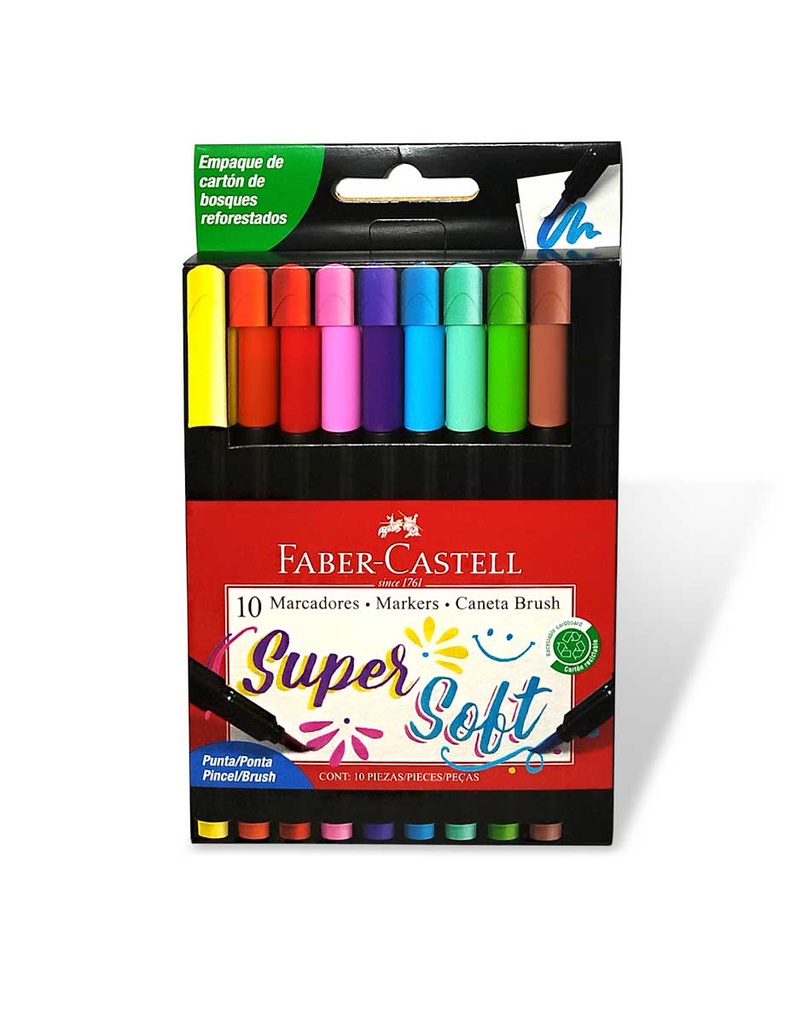 Marcador SUPER SOFT Faber Castell 10 colores