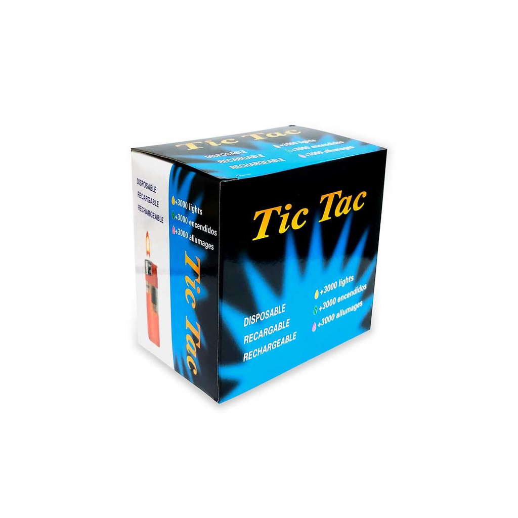 Encendedor a presion Tic Tac caja AZUL de 50PCS