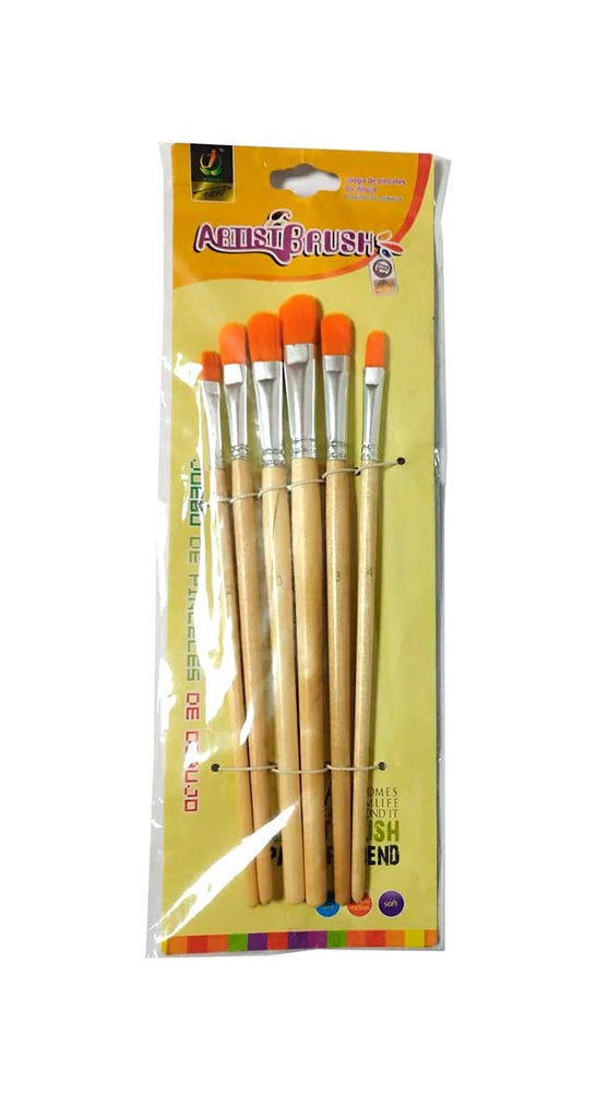 Pincel lengua de gato 6pcs