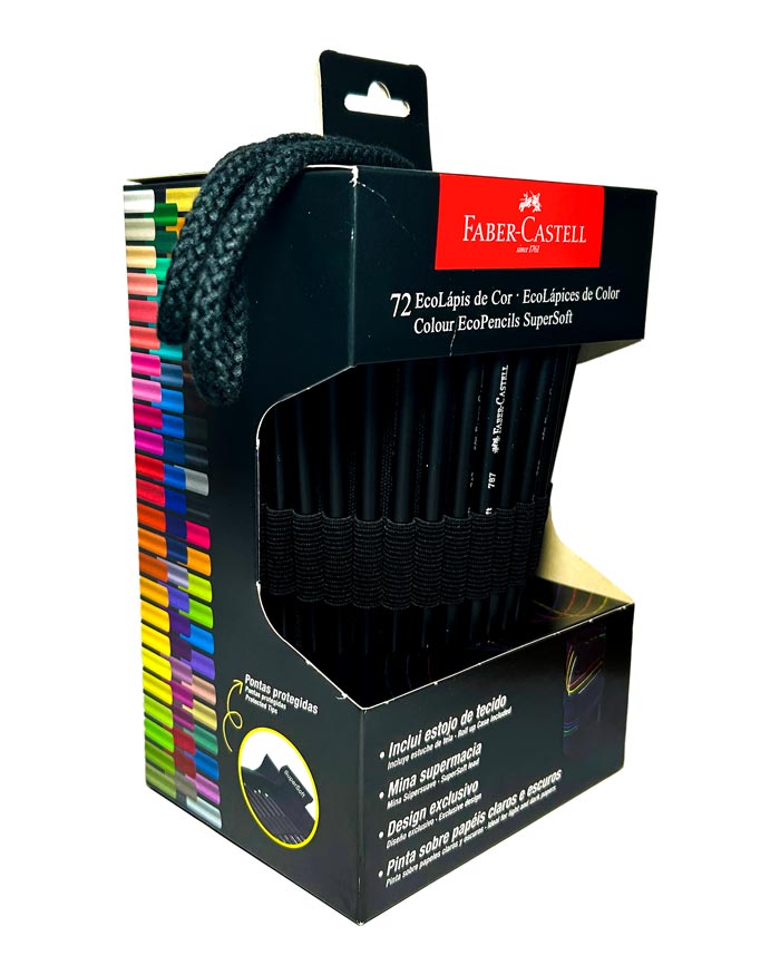 Color largo redondo Faber Castell 72 colores SUPER SOFT CON SU ESTUCHE DE TELA
