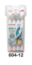 Marcadores a base de agua doble punta biselado y redondo 5/1.5mm Zuixua frasco rigido de 12 colores