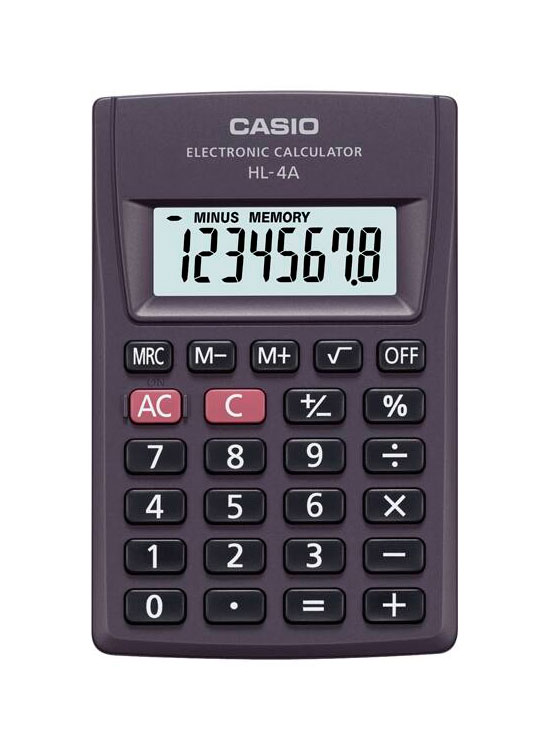 Calculadora CASIO HL-4A comercial de 8 digitos