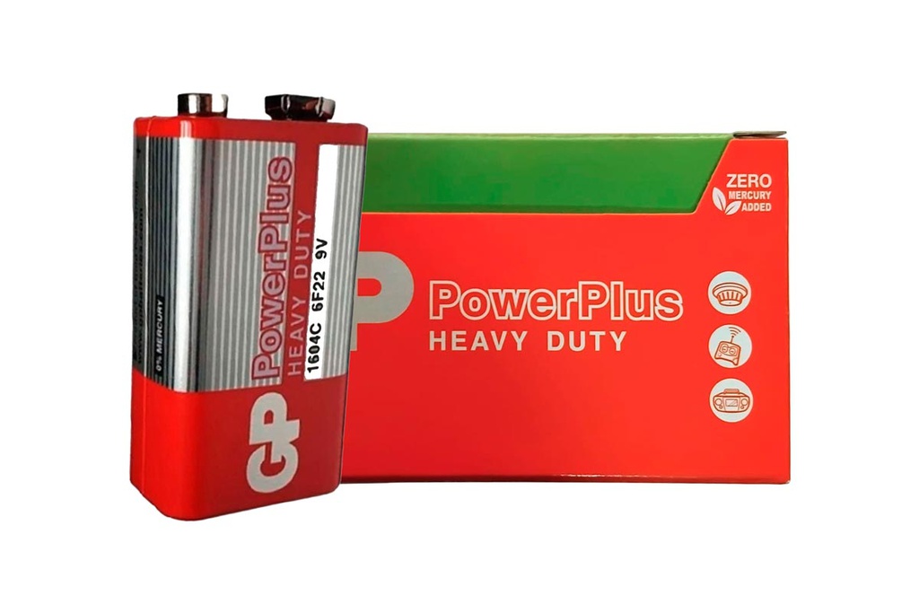 Bateria GP Power Plus 9V de 10 pcs.