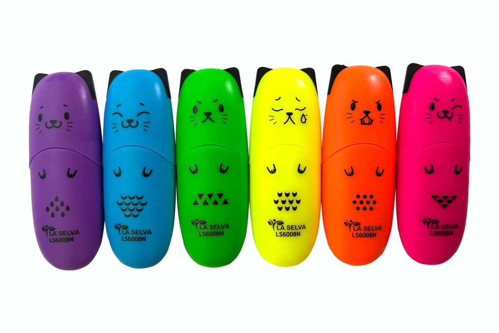 Resaltador de color fluorescente LS6008N MINI 1-5mm La Selva de 6 colores