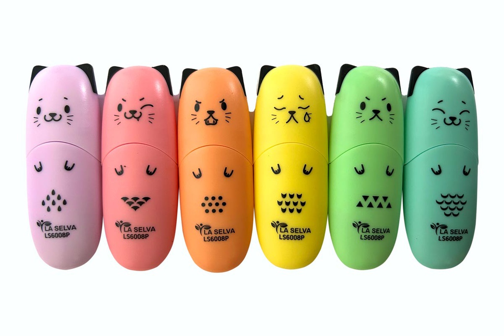 Resaltador de color pastel LS6008P MINI 1-5mm La Selva de 6 colores