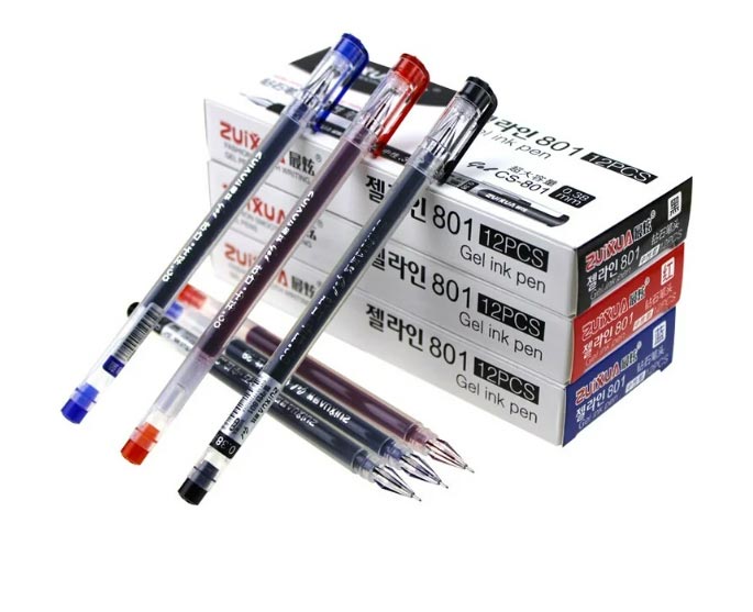 Micropunta 0.3 mm gel ink pen SC-801 Zuixua cajita de 12pcs