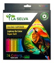 Color largo redondo mina 4mm SUPER SOFT madera negra La Selva de 24 colores + tajador