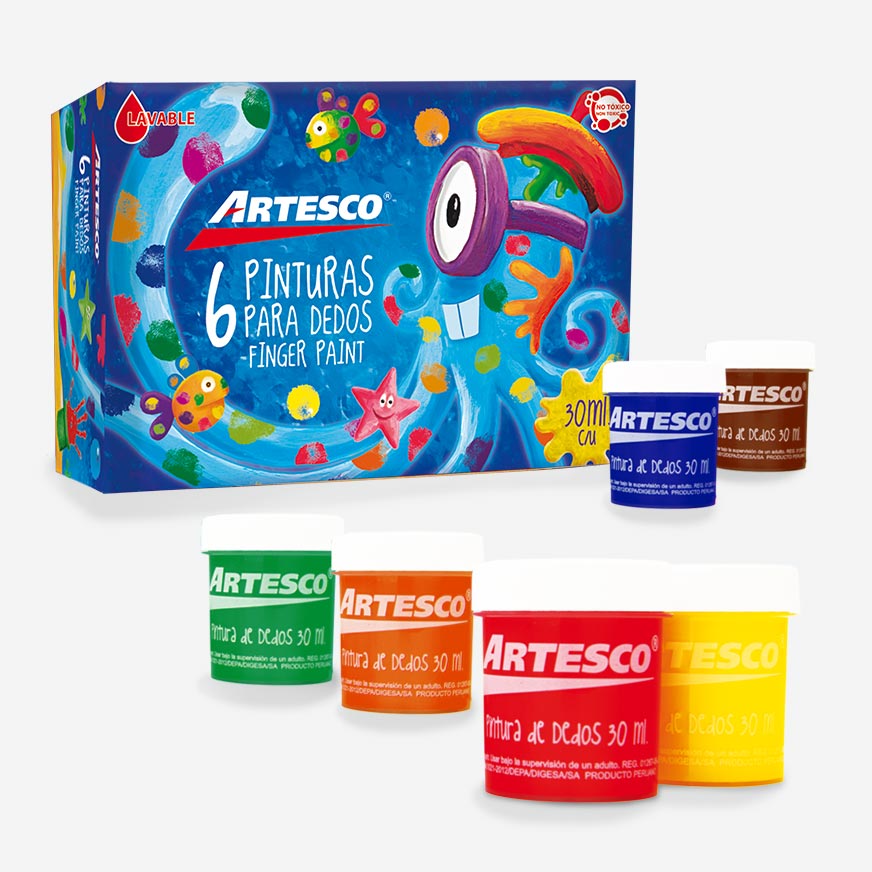 Pintura al dedo 30ml Artesco 6 colores