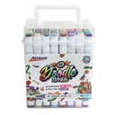 Marcadores DOODLE doble punta biselado y redondo 5/1.5mm frasco rigido de 80 colores