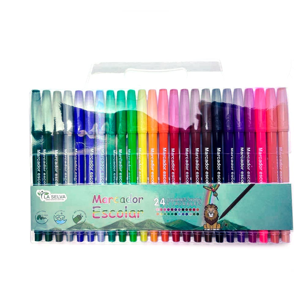 Marcador escolar La Selva de 24 colores