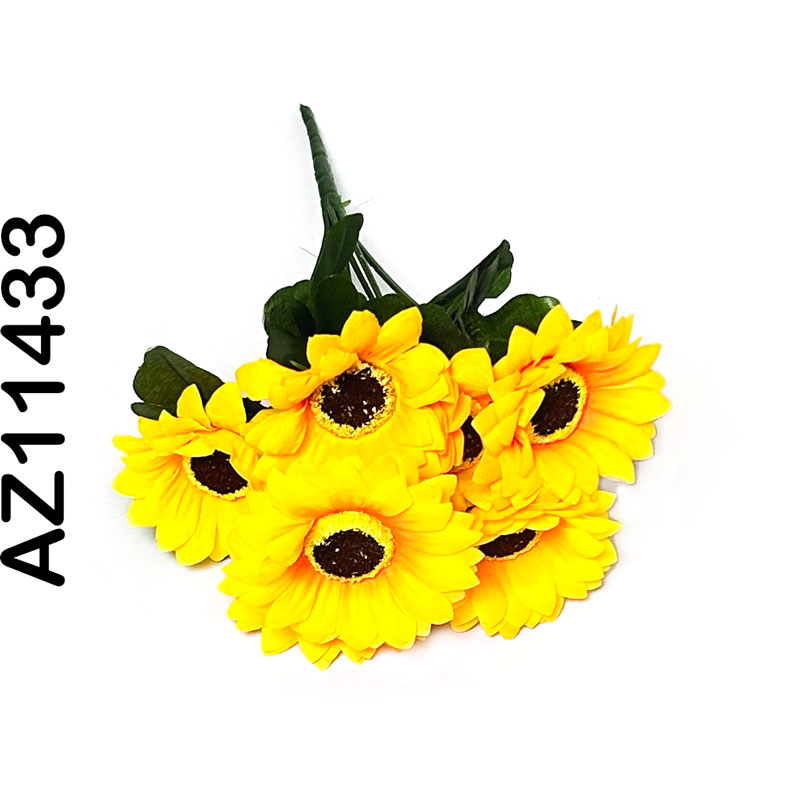 Flor - ramo de 7 girasoles AZ11433, largo 28 cm, 7 corolas de 7cm