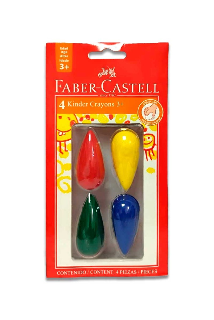 [240405] Crayon tipo trompo  Faber Castell 4 colores