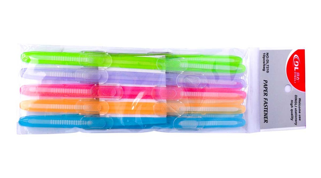 Fastener plastico de colores para archivador rapido 10pcs