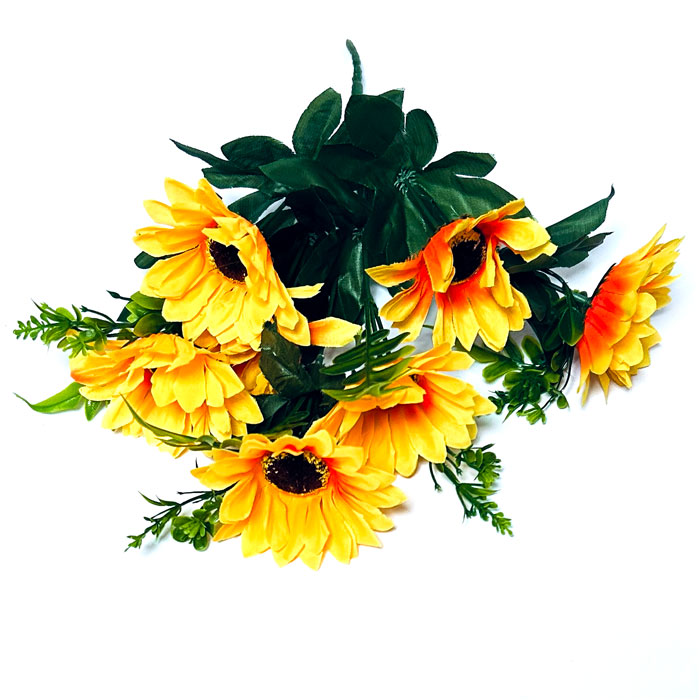 Flor - ramo de 7 girasoles 0408-507, largo 36cm, 7 corolas de 8cm