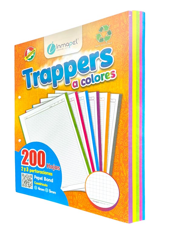 Hojas traPper IN.PAPER clasico 5 colores  200hjs (2 Huecos)