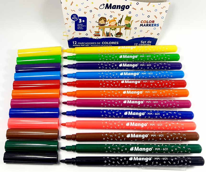 [MM-601] Marcador Escolar MM601 Mango 12 COLORES