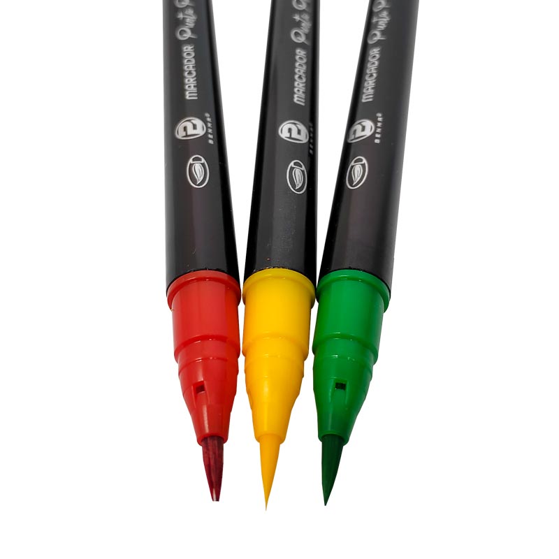[B755] Marcador Punta Pincel Acuarelado BENMA 15 colores