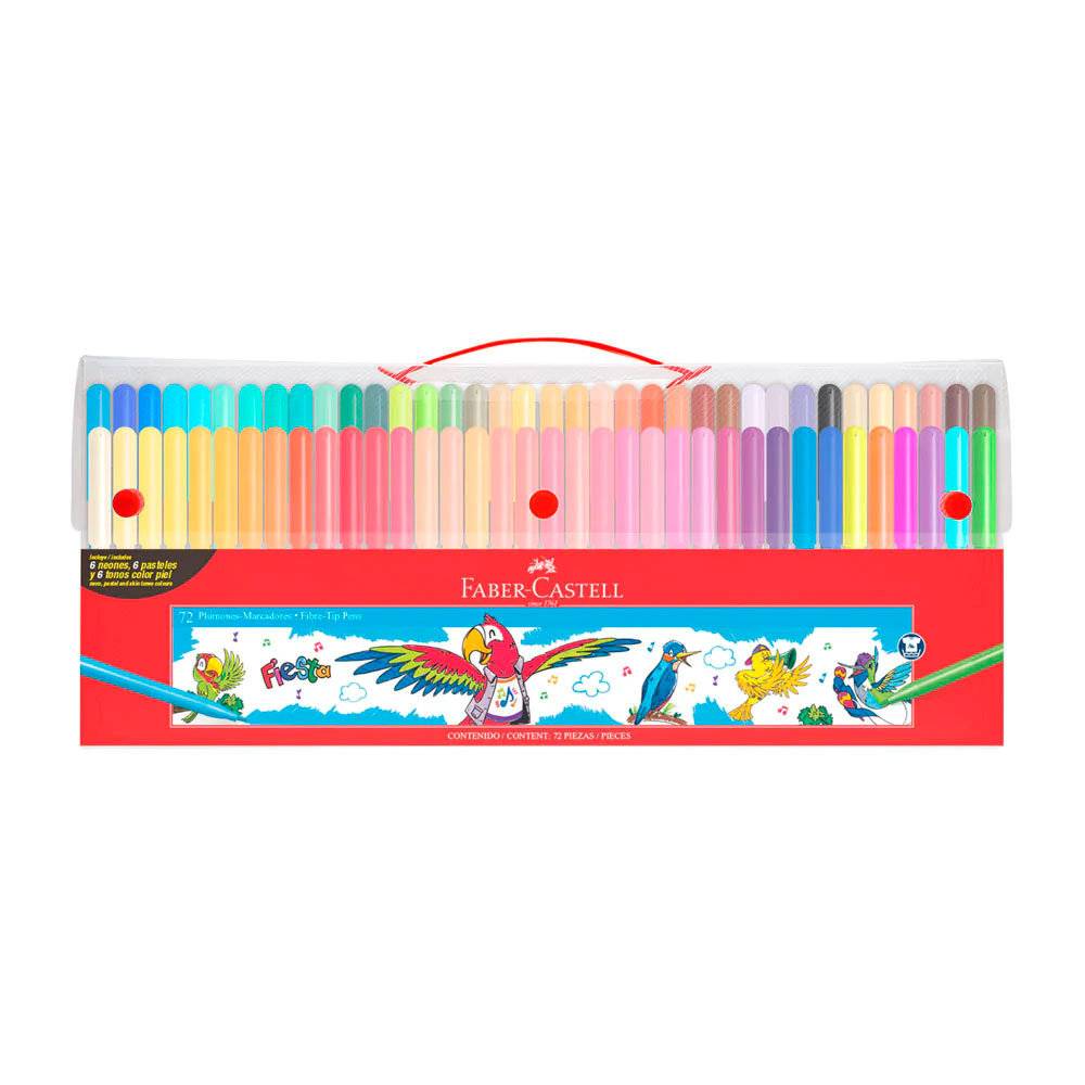 [555372] Marcador fiesta estuche plastico Faber Castell 72 colores