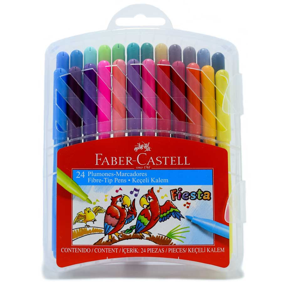 [555317] Marcador fiesta estuche rígido Faber Castell 24 colores