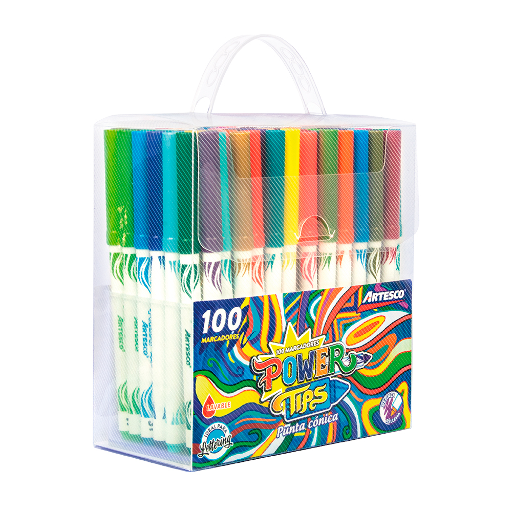 [1673297528] Marcador punta Power Tip conica trazado delgado o grueso 4.5mm Artesco de 100 colores