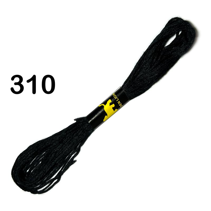 [310] Mechilla color solido para bordado cajita de 24PCS (Negro)