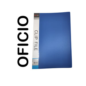 Archivador plastico Clip File Oficio + fastener, para 60 hojas
