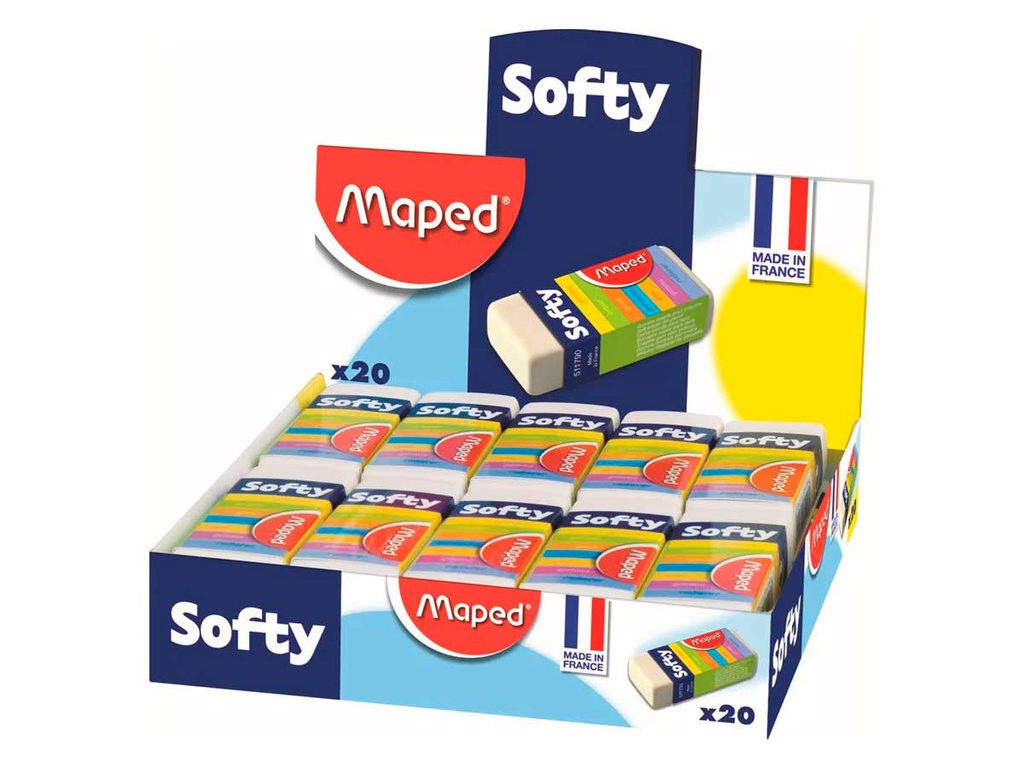 Borrador mini Softy d/plastico maped 36pcs