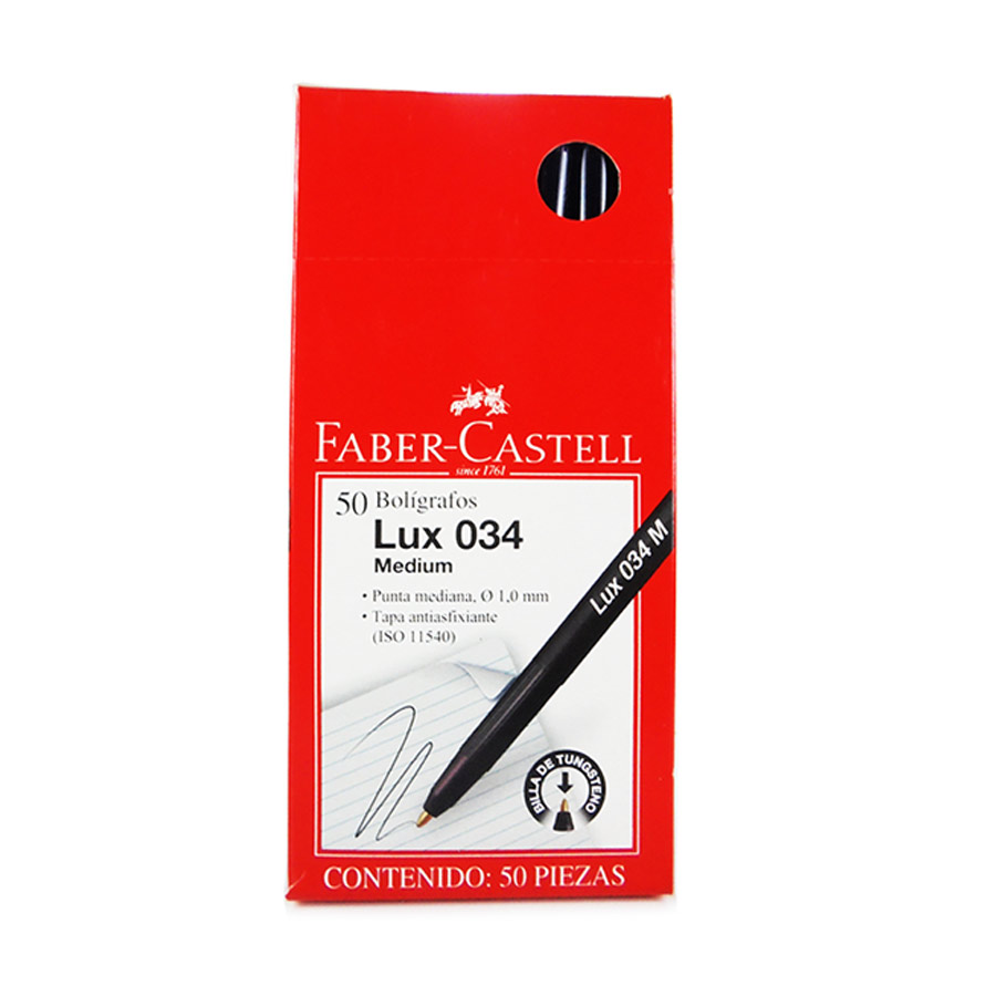 [034-NE] Boligrafo 034 Faber Castell 50PCS (Negro)