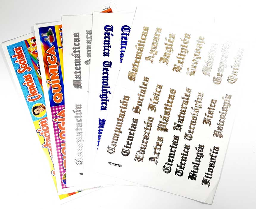 Sticker/etiqueta de Materias Escolares