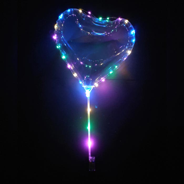 Globos con luz LED en forma de corazones D. 45cm