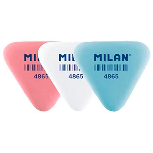 Gomas de borrar triangular 4865 Milan ORIGINAL frasco de 65pcs