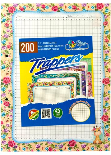 Hojas traper FULL COLOR PREMIUM Flipo 200hjs (2 Huecos)