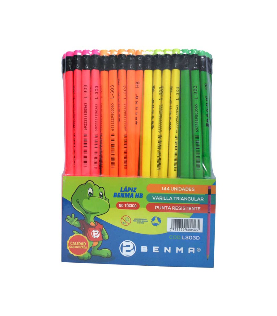 Lapiz Negro Fluorescente BENMA 144PCS