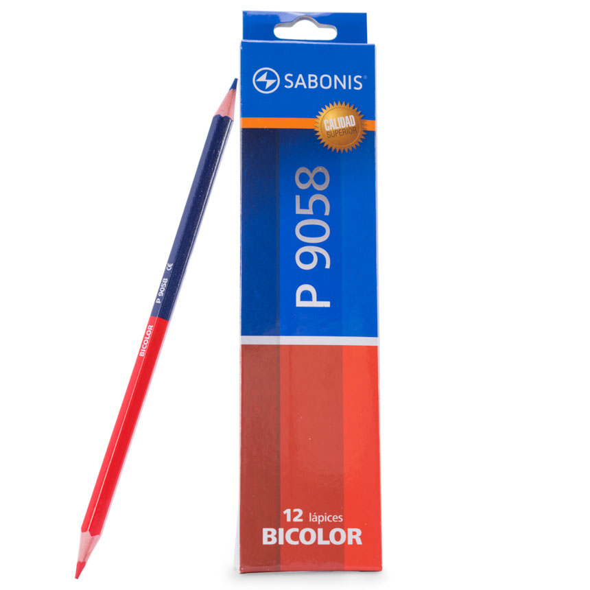 Lapiz bicolor rojo-azul P9058 Sabonis 12pcs