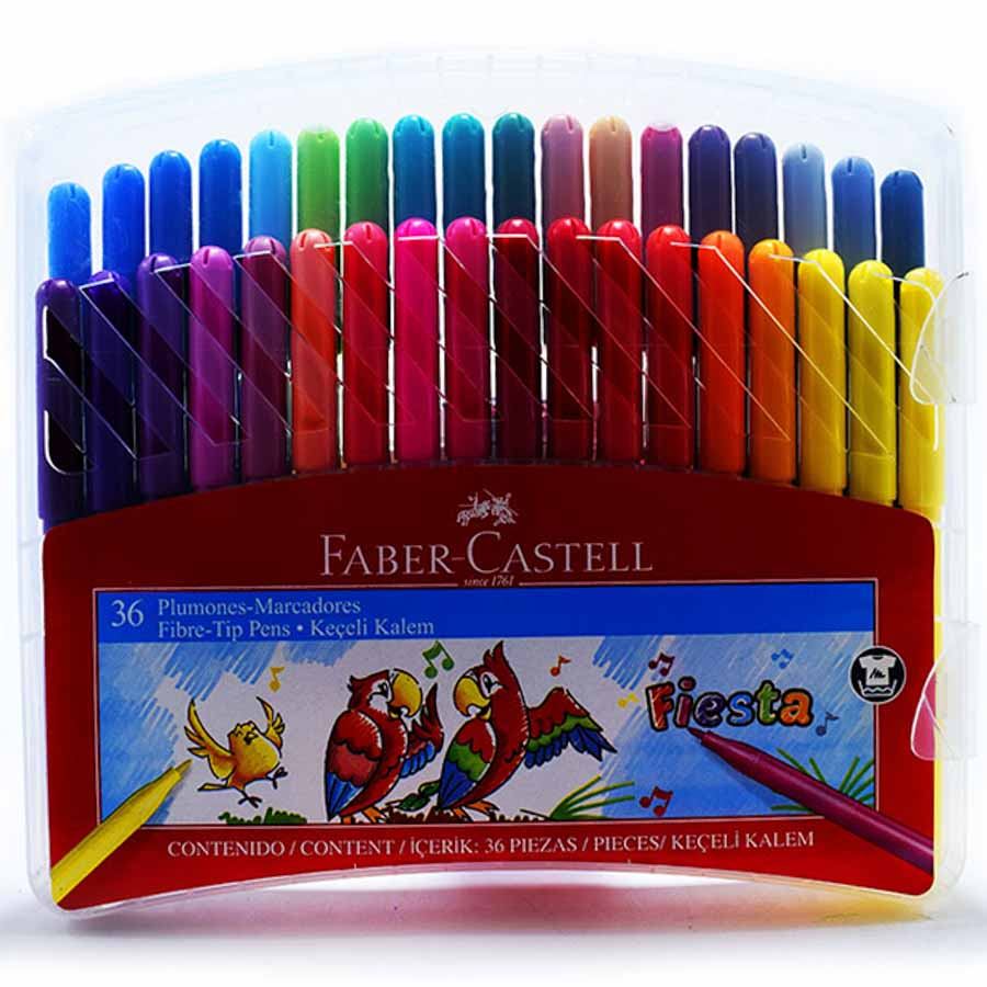 Marcador fiesta estuche rígido Faber Castell 36 colores
