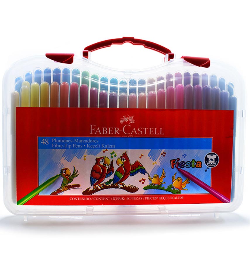 Marcador fiesta estuche rígido Faber Castell 48 colores