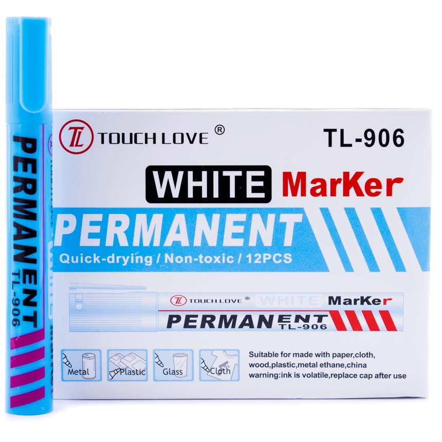 Marcador permanente BLANCO 12PCS