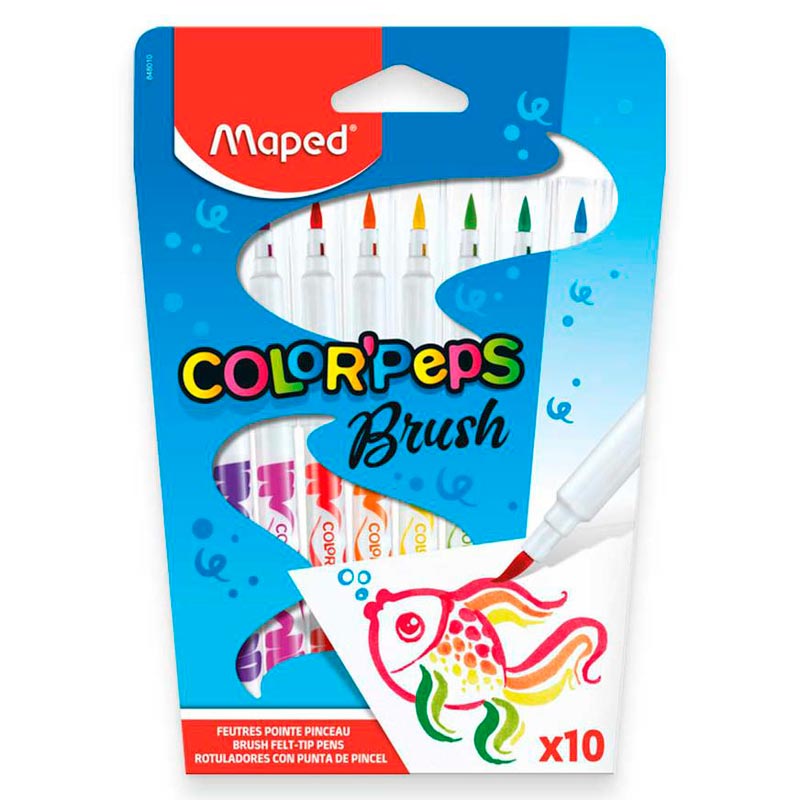 Marcador punta pincel Maped 10 colores