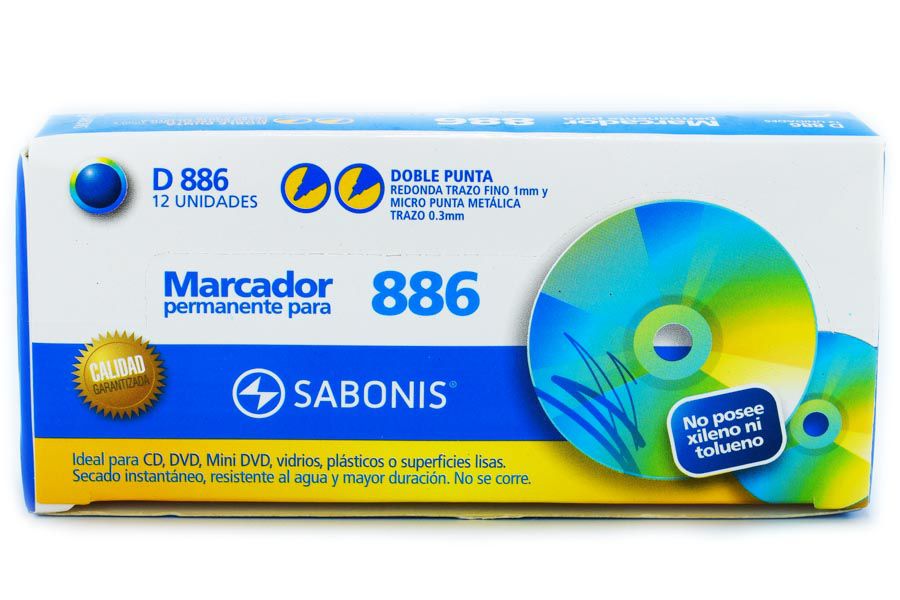 Marcador indeleble para CD doble punta Sabonis 12pcs (VERDE)