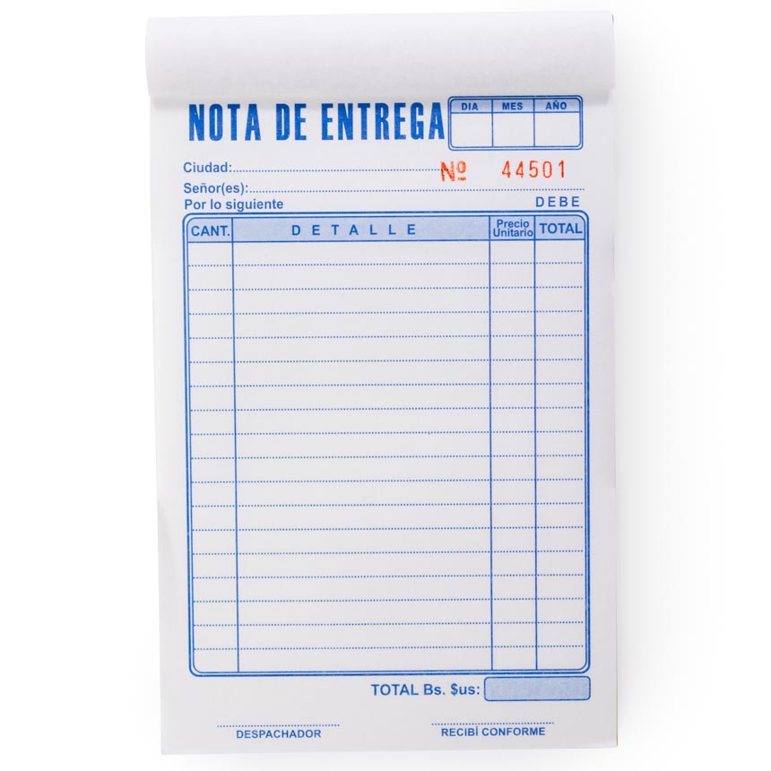 Nota de entrega 10 tacos