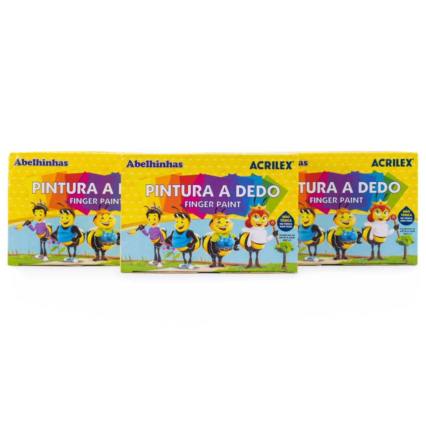 Pintura al dedo Acrilex 6 colores 30ml