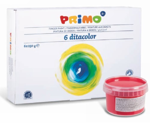 Pintura al dedo PRIMO 6 colores 250g