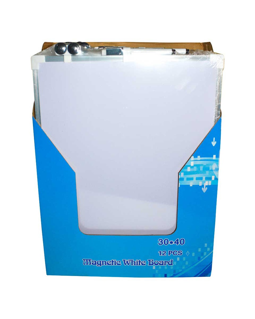 Pizarra marco Aluminio 30x40cm + 1 marcador y 2 imanes