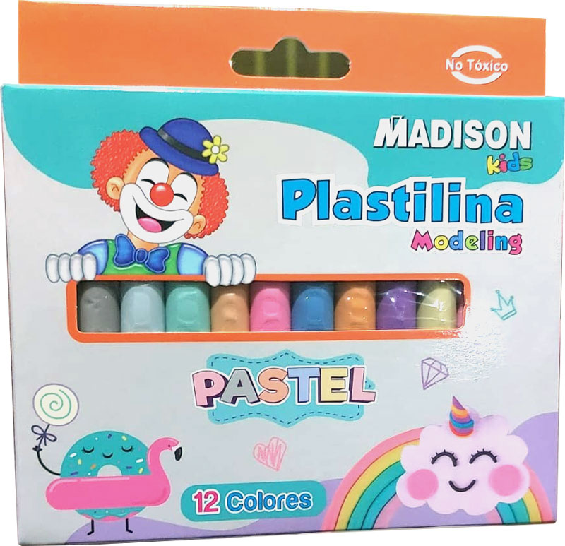 Plastilina modeling pastel kids Madison 12 colores