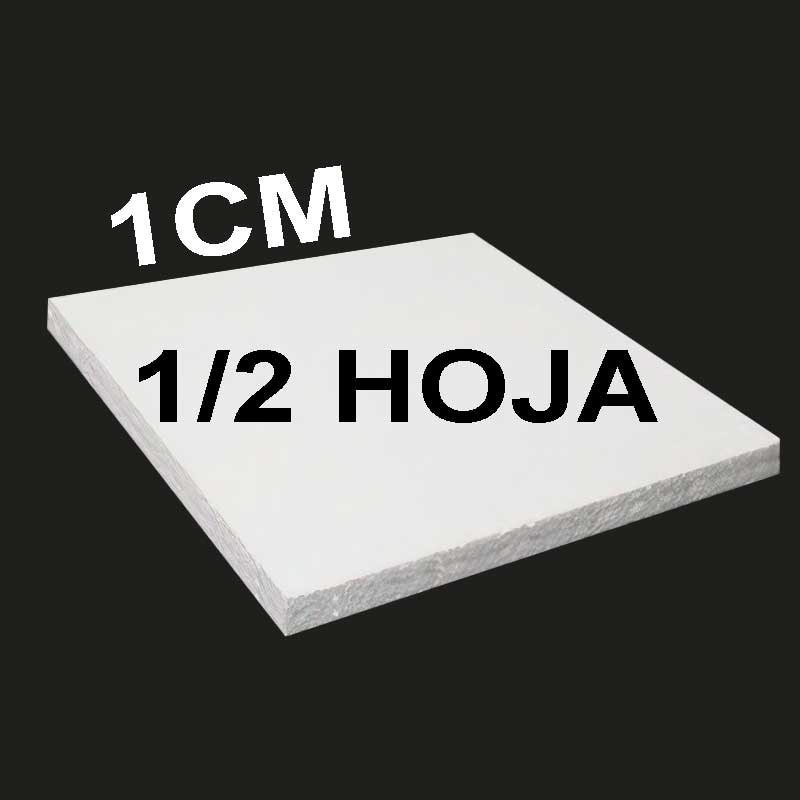 Plastoformo media hoja espesor de 1cm, 50x50cm 100pcs.