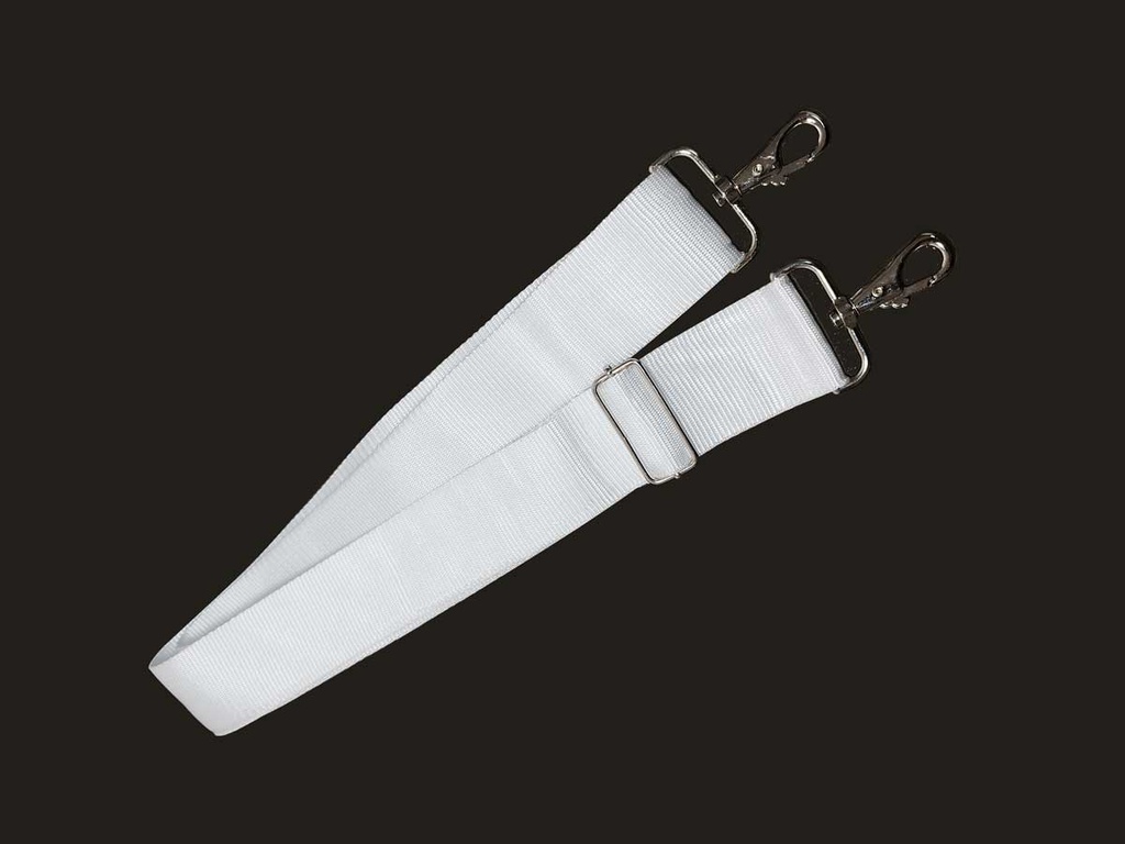 Porta bombo CORREA 5CM  con doble gancho BLANCO